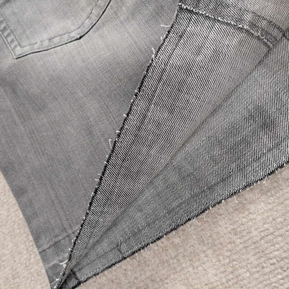 Ann Taylor LOFT Womens 10 Denim Gray Skirt Raw Hem Distressed Grunge Goth Witchy
